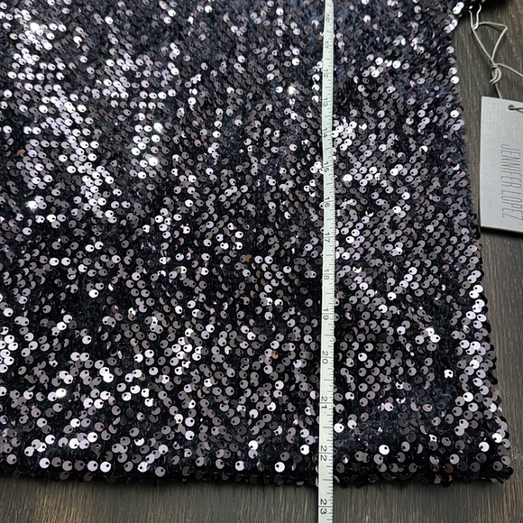 NEW WITH TAG JENNIFER LOPEZ NAVY SEQUIN TOP SIZE MEDIUM - Picture 5 of 5